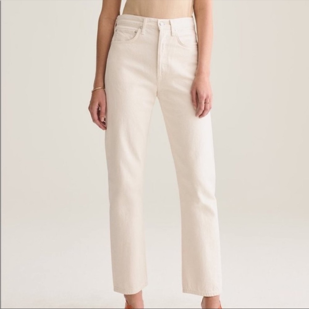 Agolde 90s Hugh Rise Straight Drum Off-White Jeans
